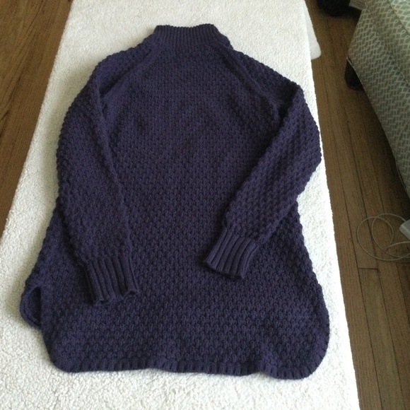 Gap Mockneck Chunky Long Tunic Sweater Purple/Blue - Sz Medium - Picture 2 of 16